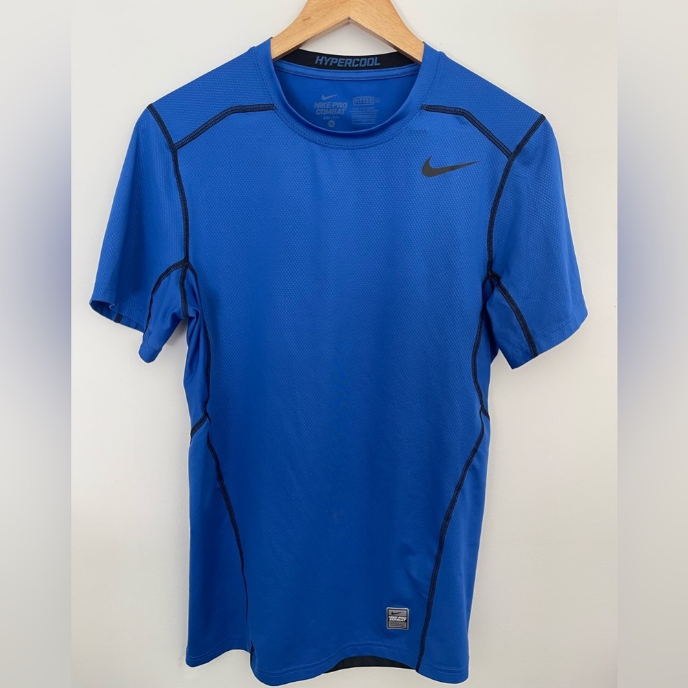 Nike Men's Adult Sz S Tee Shirt T Blue Hypercool Fitted Athletic Casual Polyeste